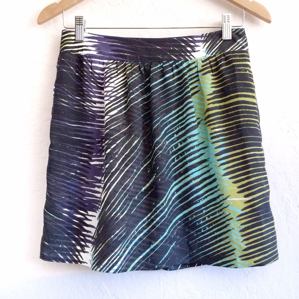 Ann Taylor Loft Palm Leaf Print Mini Skirt Petite